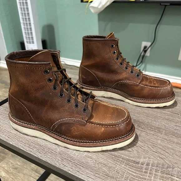 Red Wing Classic 1907 Moc Toe Boot Size 7.5 D Copper Rough and Tough - Picture 2 of 12